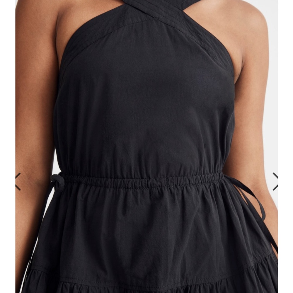 Madewell Poplin Halter Tiered Midi Dress